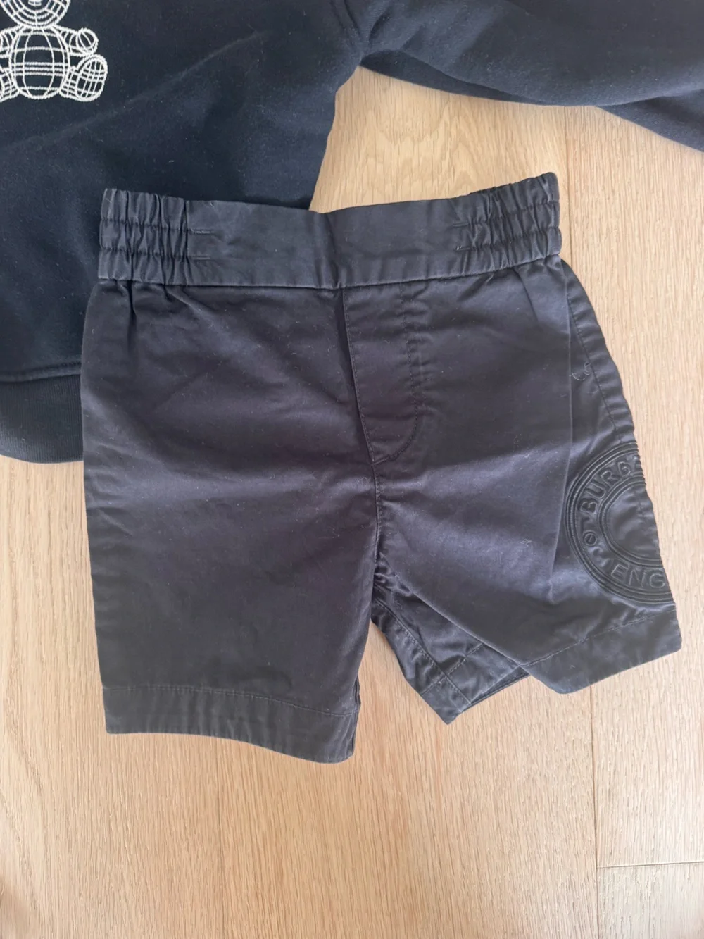 Burberry Black Kids Matching Sweatshirt and Shorts Set